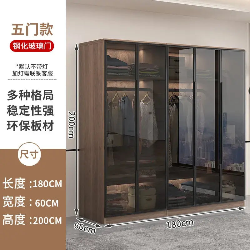 Glass light luxury corner cloakroom wardrobe Double clothes closet cabinets and wardrobes Cabinet dressing clothe home furniture Jonine&