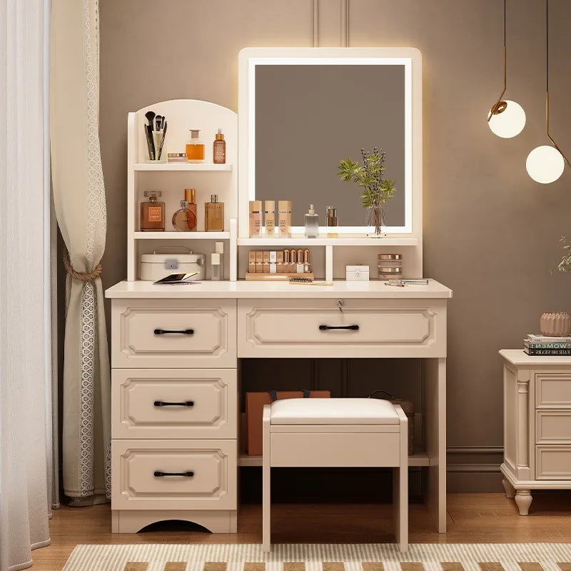 Small Space, Big Ritual — Compact Dressing Table with Mirror & Storage