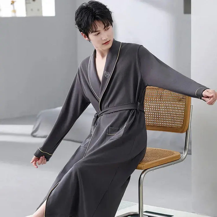 His Moment to Unwind — 100% Cotton Kimono Bathrobe for Men Jonine’s Corner