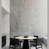 Modern Branch Shaped Gold Bar Staircase Long Chandelier For Duplex Living Room Dining Room Restaurant Home Decor Lustre Fixtures
