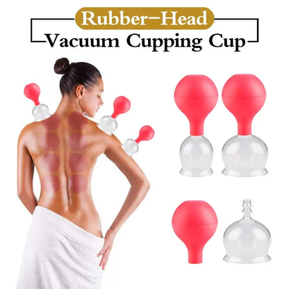 Rubber Vacuum Cupping Set – Glass Massage Jars for Health & Body Therapy