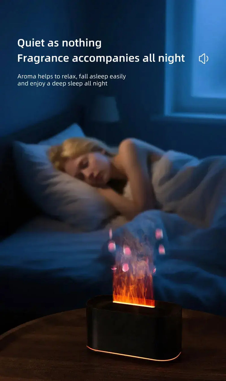 Essential Oil Diffuser,Flame Colorful Water Vapor Fire Humidifier for Aromatherapy Aroma Therapy Machine Room,Flame Diffuser Jonine’s Corner