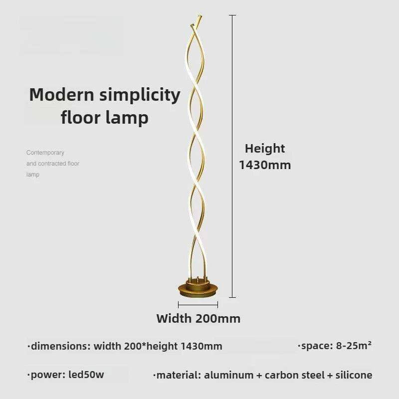 Light That Moves the Eye — Spiral LED Floor Lamp with Remote Control