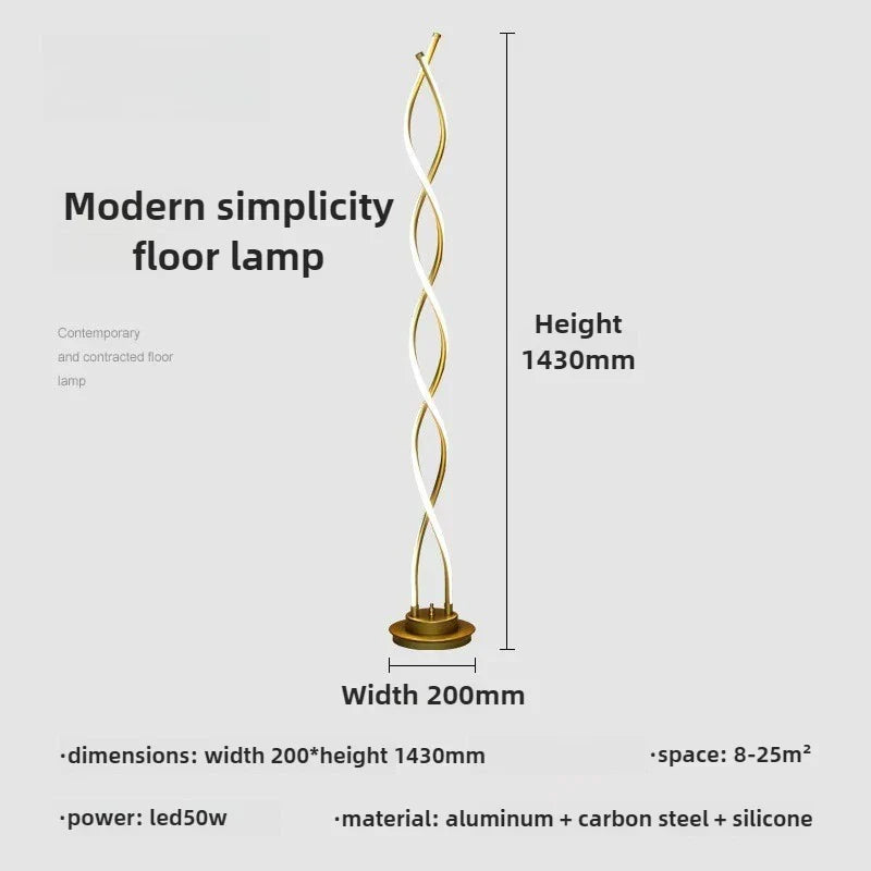 Light That Moves the Eye — Spiral LED Floor Lamp with Remote Control