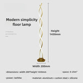 Spiral LED Floor Lamp Nordic Modern Minimalist Bedside Bedroom Living Room Sofa Side Warm Creative Personalized Atmosphere Light Jonine’s Corner