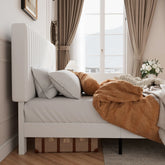 Velvet Platform Bed Frame – Adjustable Headboard & Storage