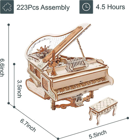 ROKR Magic Piano — 3D Wooden Puzzle Music Box