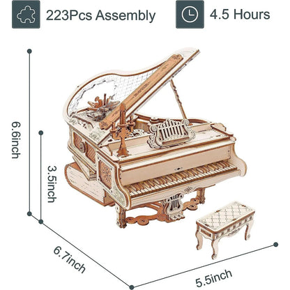ROKR Magic Piano — 3D Wooden Puzzle Music Box