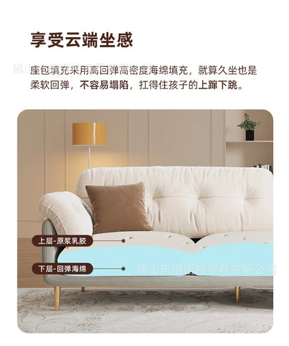 Cream Luxury Corner Sofa — Modern 3-Seat Living Room Sofa