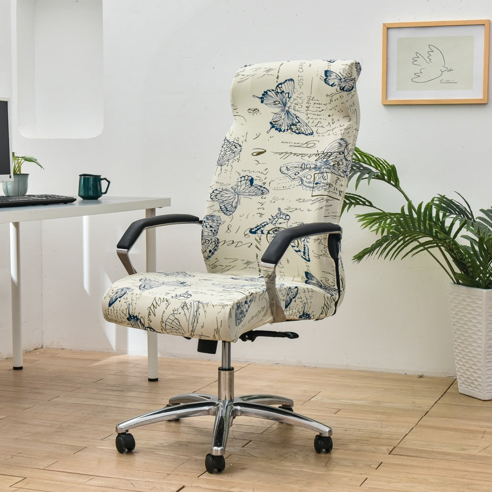 Fresh Look, Same Chair — Elastic Rotating Office Chair Cover with Back Protection