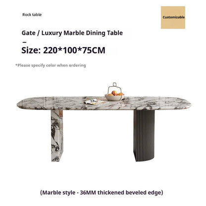 Custom Luxury French Marble Dining Table — Natural Stone