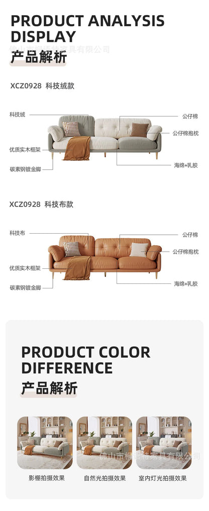 Cream Luxury Corner Sofa — Modern 3-Seat Living Room Sofa
