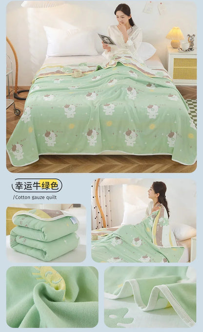Cotton Gauze Summer Quilt — Plaid