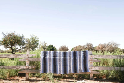 Mexican Handwoven Throw Blanket — Striped Tassel, 130×170cm