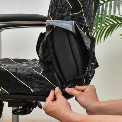 Fresh Look, Same Chair — Elastic Rotating Office Chair Cover with Back Protection
