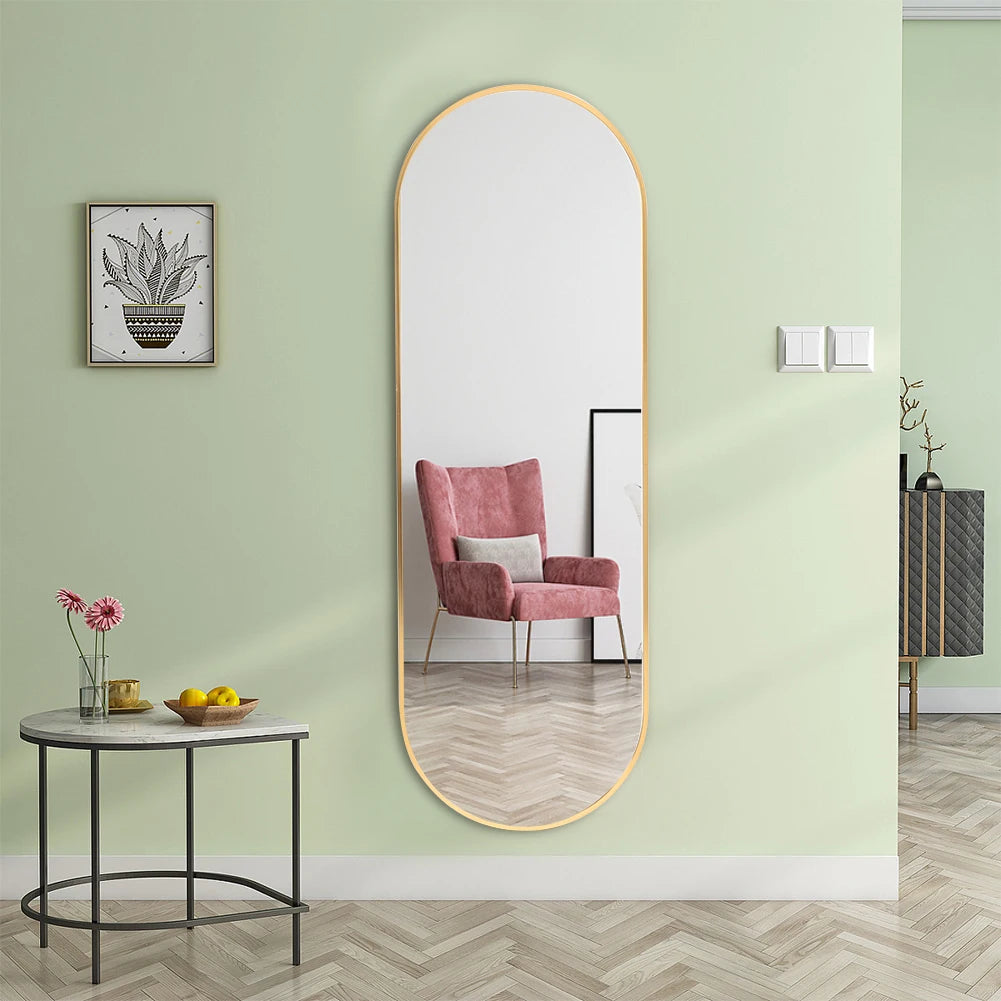 The Mirror That Opens the Room — Oversized Oval Full-Length Mirror