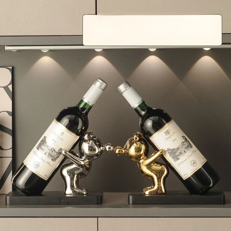 Ceramic Wine Rack & Cabinet Accent Decor