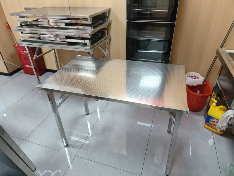 Buffet Serving Counter Home Dining TableStainless Steel Multifunctional Foldable Table Portable Outdoor Camping Desk Commercial Jonine’s Corner