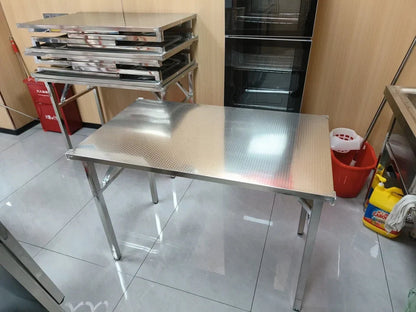 Buffet Serving Counter Home Dining TableStainless Steel Multifunctional Foldable Table Portable Outdoor Camping Desk Commercial Jonine’s Corner