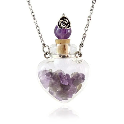 Fashion Glass Perfume Essential Oil Bottle Pendants DIY Women&