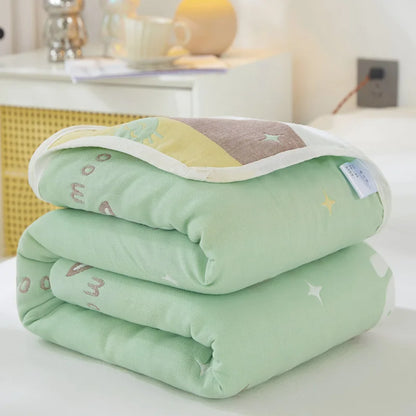 Cotton Gauze Summer Quilt — Plaid