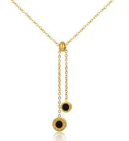 Gold Heart Toggle Necklace — Beaded Chain Gift for Her
