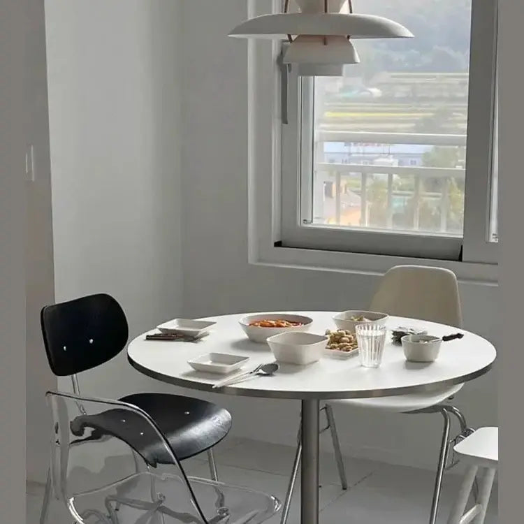 Round Restaurant Dining Table Wall Center Terrace Mini Corner Dining Table Space Saving Designer Mesas De Jantar Salon Furniture Jonine&