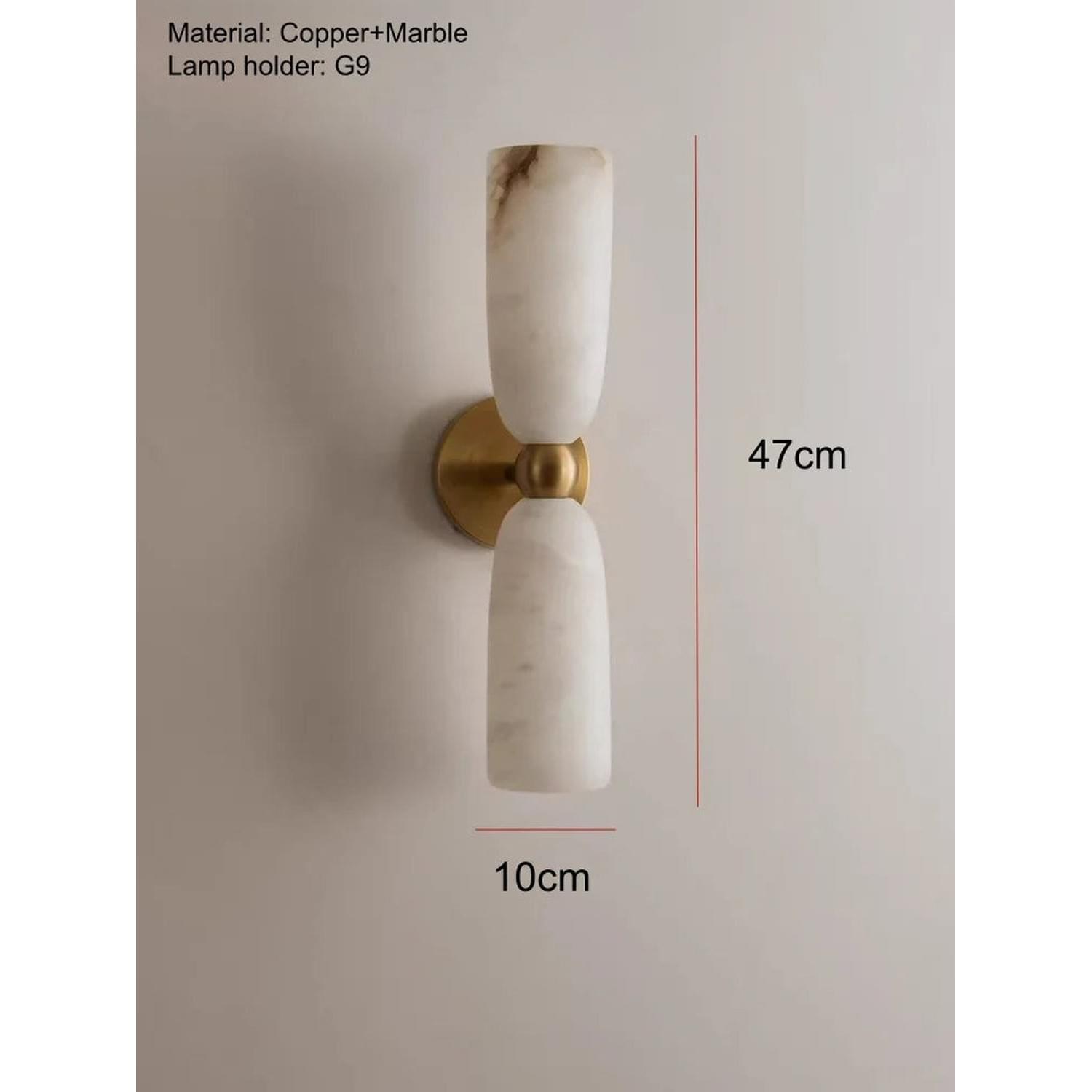 Alabaster Long Wall Sconce — Luxury Marble Wall Lamp for Bedroom &amp; Living Room