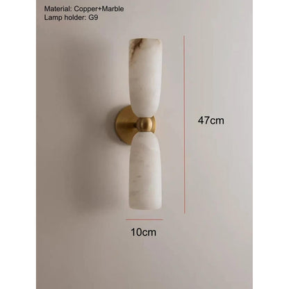 Alabaster Long Wall Sconce — Luxury Marble Wall Lamp for Bedroom &amp; Living Room