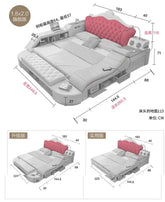 Headboard Storage Double Bed Queen Drawers King Size Smart Bed Luxury Princess Modern Letto Matrimoniale Bedroom Furniture Jonine&