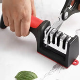 4-Stage Kitchen Knife Sharpener Tungsten Steel/Ceramic Sharpening System Handheld Sharpeners with Non Slip Base Kitchen Knives Jonine&