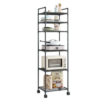 Kitchen storage cart for shelves - multi-level floor-standing household storage unit - bathroom shelf - microwave oven shelf