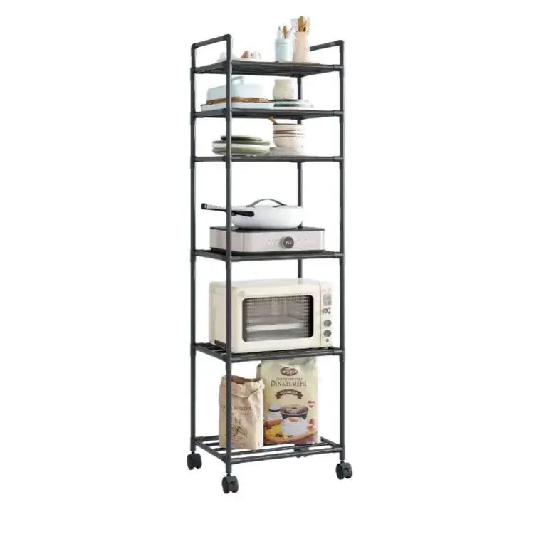 Kitchen storage cart for shelves - multi-level floor-standing household storage unit - bathroom shelf - microwave oven shelf