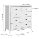 6-Drawer Chest of Drawers – White Bedroom Dresser & Storage Cabinet, 80x40x80cm Jonine’s Corner