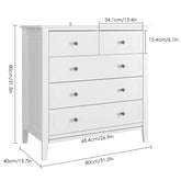 6-Drawer Chest of Drawers – White Bedroom Dresser & Storage Cabinet, 80x40x80cm Jonine’s Corner