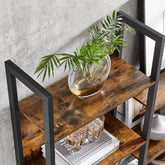 VASAGLE Industrial Bookcase - 14 Shelves Display Rack (Vintage Brown)