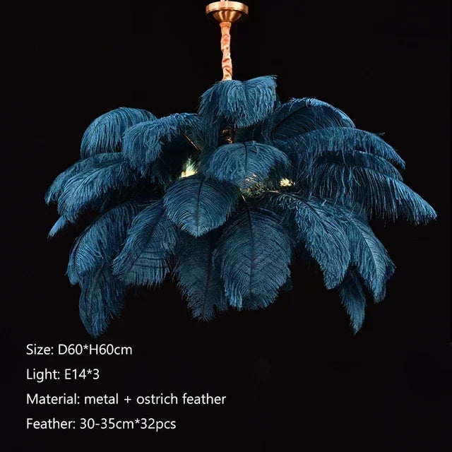 Soft Power — Nordic Ostrich Feather Chandelier for Bedroom & Living Room