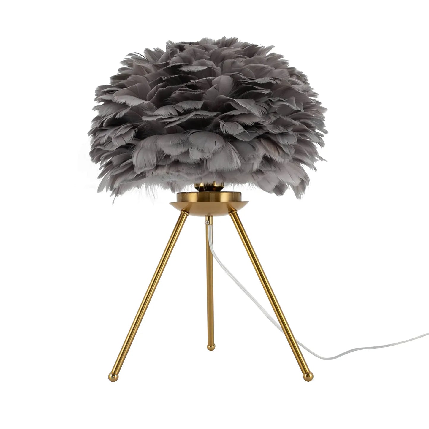 Soft Light, Strong Style — Grey Feather Tripod Desk Lamp