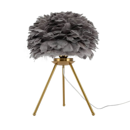 Soft Light, Strong Style — Grey Feather Tripod Desk Lamp