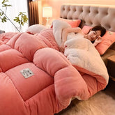 Lamb Fleece Blanket Winter Comforter Thickened Quilts Double-sided Velvet Warm Quilt Single Double Dormitory Milk Fleece Core Jonine&