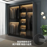 Bedroom Glass Sliding Door Wardrobe Clothes Storage Cabinet Closet Double Wardrobe Cabinets Wardrobes Furniture Modern Simple Jonine&