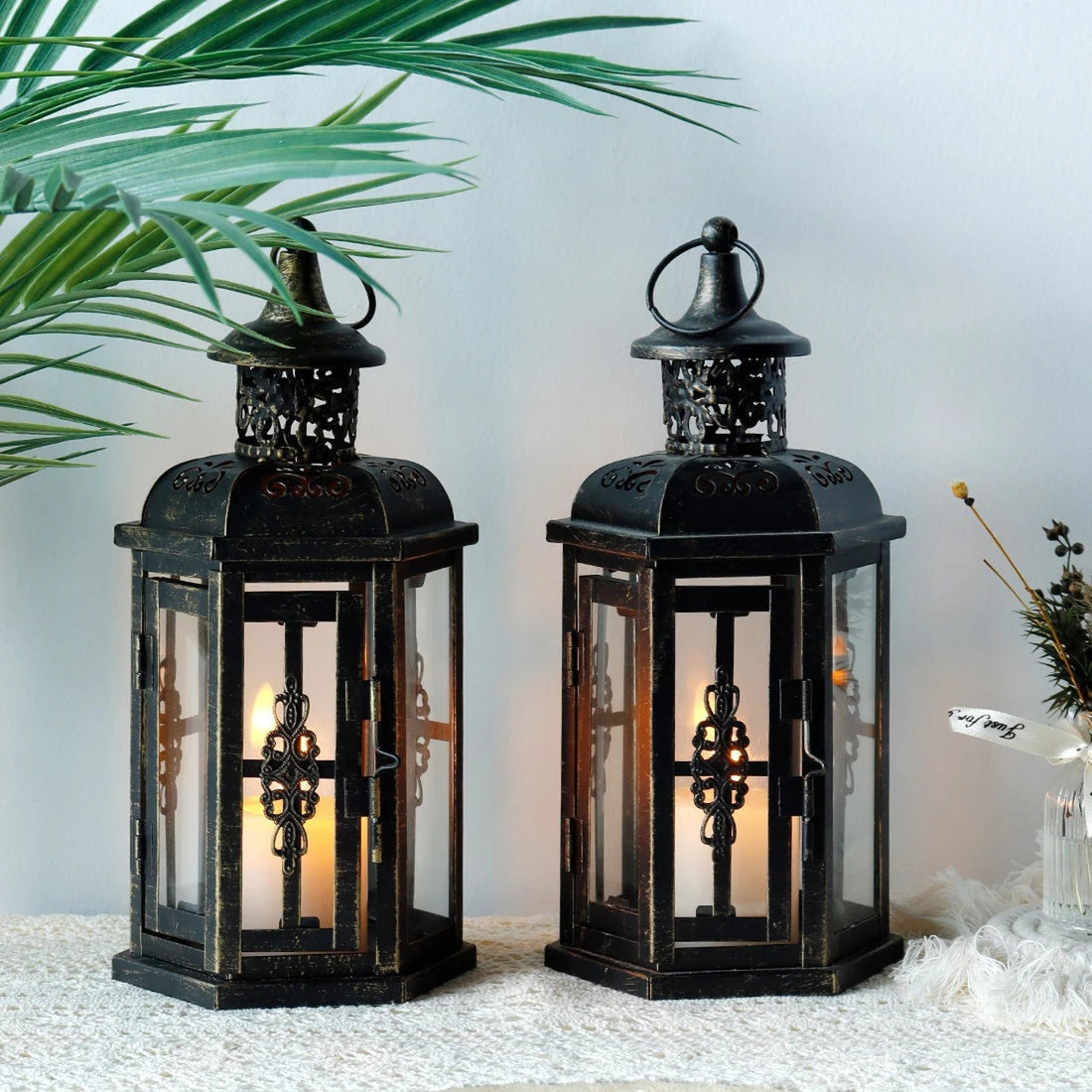Moody &amp; Minimal — Black Iron Hanging Candle Lantern