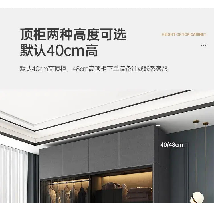 Bedroom Glass Sliding Door Wardrobe Clothes Storage Cabinet Closet Double Wardrobe Cabinets Wardrobes Furniture Modern Simple Jonine&