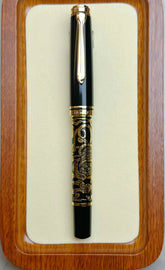Hand-Carved Piston Fountain Pen — Premium Nib Options in 5 Colorways Jonine’s Corner