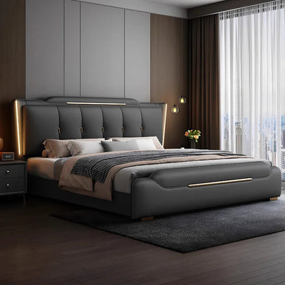 French King Upholstered Bed — Double Lounge Bedroom Frame