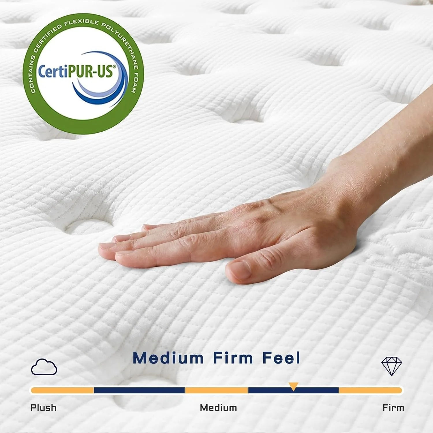 Vesgantti 12 Inch Innerspring Multilayer Hybrid Mattress with Memory Foam and Pocket Spring Mattress Medium Firm Feel