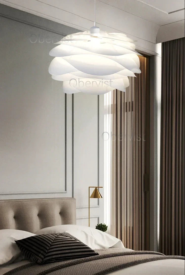 White Rose Petal Pendant Light — Nordic Sculptural Chandelier Jonine&