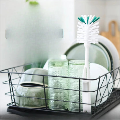 Glass Water Bottle Brush with Non-Slip Handle Dishwasher Safe Long Cleaning Brush for Shaker Bottles Food Processors