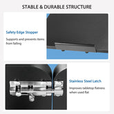 JHK Overbed Bedside Flip Lap Desk with Wheels and Tilt Top Adjustable Height Home Use Bed Table Mobile Standing Desk For Bedroom Jonine&