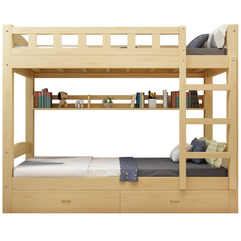 Modern Wooden Bunk Bed — Safe & Stylish Kids' Bedroom Furniture